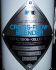 Used Patterson Kelley Twin Shell Cross Flow Blender, 5 cubic feet, stainless steel. Maximum material density 106 pounds per cubic foot. On stand with 1 hp, 230/460 volt motor. Serial #255030.