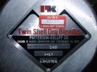 Used Patterson Kelley Twin Shell Blender, 150#/ cubic foot max material density, with (1) 8 quart and (1) 4 quart plastic shell, bench top design with motor. Serial #LB10768.