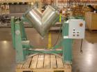 Used Patterson-Kelley Twin Shell Dry Blender, 2 Cubic Feet Capacity, Stainless Steel. Maximum material density 195 pounds per cubic foot. 14
