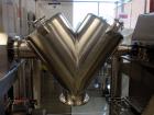 Used Patterson Kelley Twin Shell Blender, 1 Cubic Foot. Stainless steel construction, standard access ports with covers, with 3 HP 575 volt 60 hz shell motor, 1 HP 575 volt 60 hz intensifier bar moto...