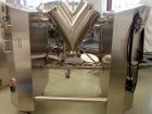 Used Patterson Kelley Twin Shell Blender, 2 Cubic Foot. Stainless steel construction, rated 325 lbs/cu. ft. max material density, standard access ports with covers, with 2 HP 575 volt shell drive, 5 ...