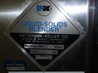 Unused- Patterson Kelley Twin Shell Blender, 2 Cubic Feet. Stainless steel construction. 62 lbs/cu. ft. max material density. Standard access ports with covers, intensifier Harsco touch screen contro...