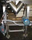 Used 8 quart Patterson Kelley twin shell blender, stainless steel construction, on stand with .25 hp, 115 volt shell drive, serial# LB7505. PRICE INCLUDES A 15% BUYERS PREMIUM