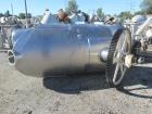 Used Patterson-Kelley twin shell blender, 150 cu. Ft, stainless steel construction, rated 50 lbs/cu. ft. max material density, with high speed bar, approx. 15 hp XP variable speed drive, with stainle...