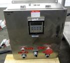 Used Patterson Kelley Twin Shell Liquid Solids Blender, 0.26 Cubic Feet Capacity (8 Quart), 304 Stainless Steel. 140 Pounds per cubic foot maximum material density. 2) 7” Diameter charge ports with q...