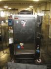 Used Patterson-Kelley Twin Shell Dry Blender, 5 Cubic Feet, Stainless Steel. 70 Pounds a cubic foot maximum material density. Approximate 1hp shell drive, and approximate 3hp, 460 volt bar drive. Ser...