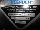 Used Patterson-Kelley Twin Shell Dry Blender, 5 Cubic Feet, Stainless Steel. 70 Pounds a cubic foot maximum material density. Approximate 1hp shell drive, and approximate 3hp, 460 volt bar drive. Ser...