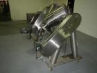 Used Patterson Kelley twin shell blender, 2 cu ft stainless steel construction