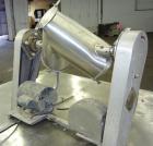 Used Patterson-Kelley Twin Shell Liquid Solids Blender, 8 Quart, (0.26) Cubic Feet Capacity, 304 Stainless Steel. (2) 7-1/2