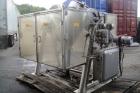 Used Patterson-Kelley Twin Shell Blender, 10 Cubic Feet. Stainless steel construction. Maximum material density 70 pounds per cubic foot. Designed for liquid feed intensifier bar with drive less bar,...