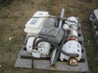 USED: 20 cu ft Patterson Kelley twin shell blender, stainless steelconstruction. Rated 65#/cu ft max material density, with liquid feedintensifier bar with drive and main drive on stands.