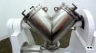 Used Patterson-Kelley Twin Shell Liquid-Solids Blender, 1 Cubic Foot Capacity, 304 Stainless Steel. Maximum material density 60 pounds per cubic foot. Solids bar with spray nozzle, driven by a 2hp, 3...