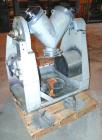 Used Patterson-Kelley Twin Shell Liquid-Solids Blender, 1 Cubic Foot Capacity, 304 Stainless Steel. Maximum material density 60 pounds per cubic foot. Solids bar with spray nozzle, driven by a 2hp, 3...