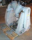 Used Patterson-Kelley Twin Shell Liquid-Solids Blender, 1 Cubic Foot Capacity, 304 Stainless Steel. Maximum material density 60 pounds per cubic foot. Solids bar with spray nozzle, driven by a 2hp, 3...