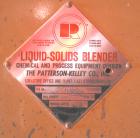 Used Patterson-Kelley Twin Shell Liquid-Solids Blender, 1 Cubic Foot Capacity, 304 Stainless Steel. Maximum material density 60 pounds per cubic foot. Solids bar with spray nozzle, driven by a 2hp, 3...