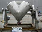 Used Patterson Kelly Twin Shell Liquid Solids Blender, 40 Cubic Feet Capacity, 304 Stainless Steel. Maximum material density 65 pounds per cubic foot. (2) 17-1/2