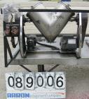 USED: Patterson Kelley twin shell blender, 16 quart capacity (.52 cubic feet), 304 stainless steel. Max material density approximately 325 pounds per cubic foot. (2) 9