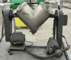 USED: Patterson Kelley twin shell blender, 16 quart capacity (.52 cubic feet), 304 stainless steel. Max material density approximately 325 pounds per cubic foot. (2) 9