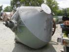 USED: Patterson Industries double cone blender, 135 cu ft working, 193 total. 304 stainless steel. 90