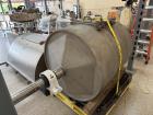 Unused Paul O Abbe Model BM-223 all-stainless-steel ball mill featuring a 2° tapered cylinder for full discharge and a split, hinged clamshell dry discharge housing. The cylinder measures 40 inches i...