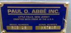 Used- Paul O. Abbe Rota-Cone Blender, Model RCB-18, 304 Stainless Steel.