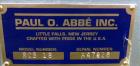 Used Paul O. Abbe Rota-Cone Blender, Model RCB-18, 304 Stainless Steel.