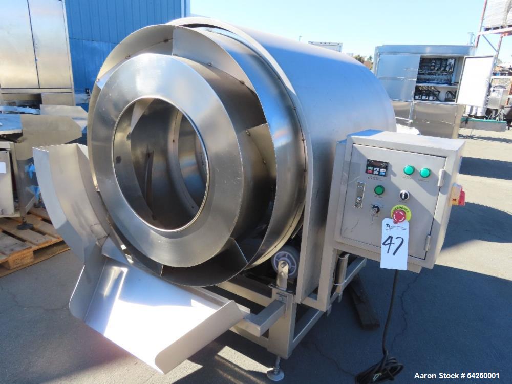 Used Coating Drum, 19" diameter x 66" long. Stainless steel.