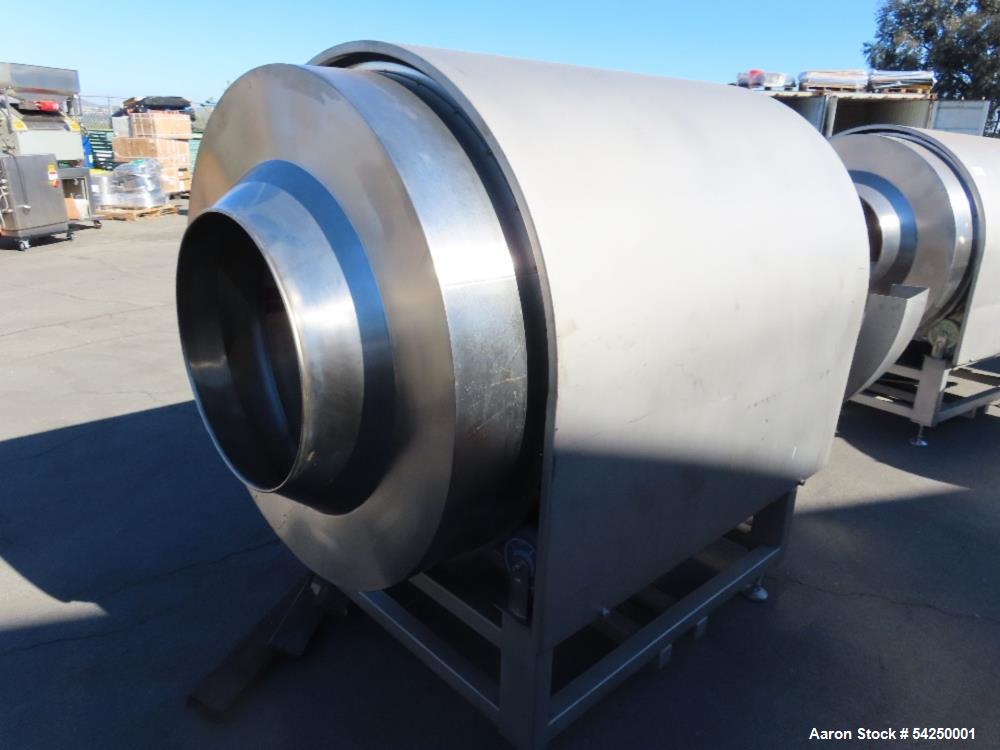 Used Coating Drum, 19" diameter x 66" long. Stainless steel.