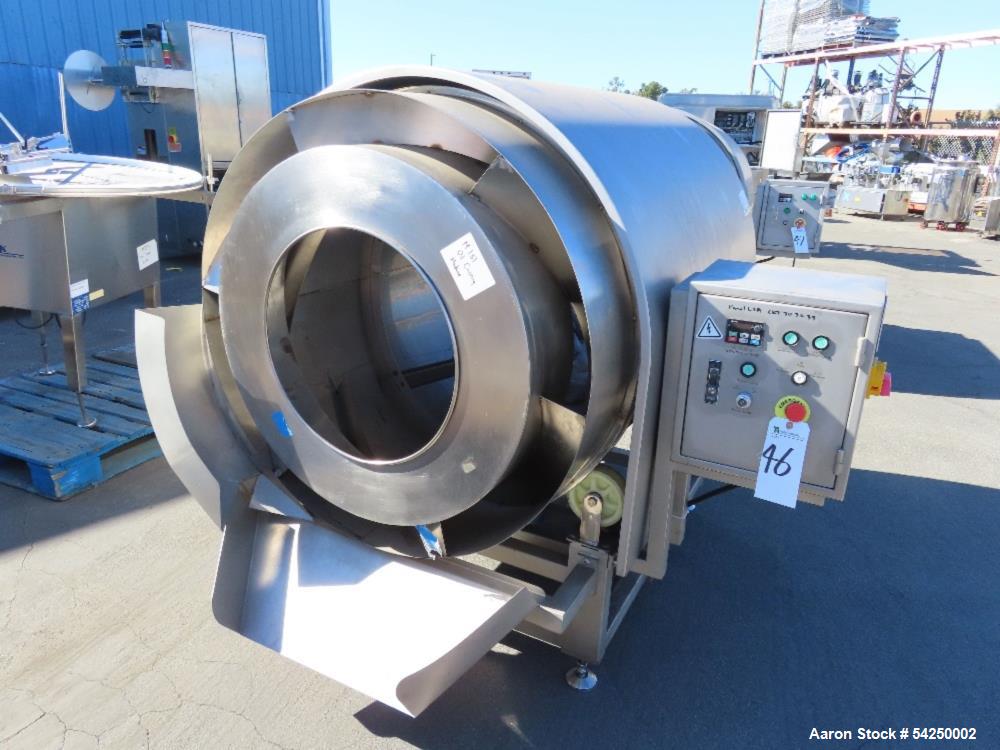 Used Coating Drum, 19" diameter x 66" long. Stainless steel.