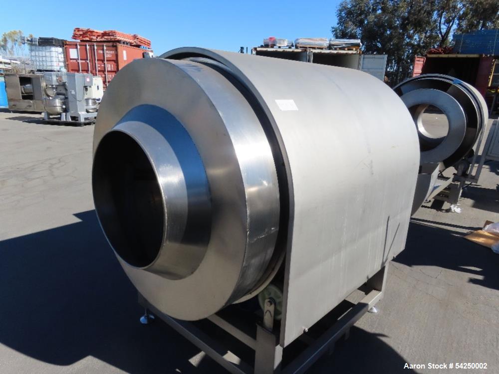 Used Coating Drum, 19" diameter x 66" long. Stainless steel.