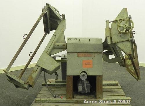 Used Alsteele Double Drum Tumbler, Carbon Steel. Can accept drums approximately 20" diameter x 36" tall. Driven by a 3/4 HP, 3/60/230/460 Volt, 1725 RPM XP motor thru reducer. Includes start/stop con...