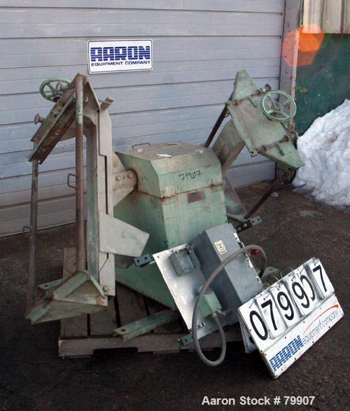 Used Alsteele Double Drum Tumbler, Carbon Steel. Can accept drums approximately 20" diameter x 36" tall. Driven by a 3/4 HP, 3/60/230/460 Volt, 1725 RPM XP motor thru reducer. Includes start/stop con...