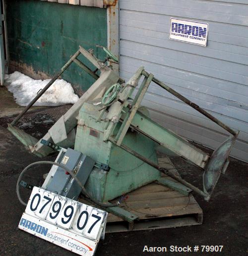 Used Alsteele Double Drum Tumbler, Carbon Steel. Can accept drums approximately 20" diameter x 36" tall. Driven by a 3/4 HP, 3/60/230/460 Volt, 1725 RPM XP motor thru reducer. Includes start/stop con...