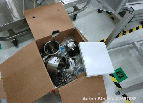Used L.B. Bohle Bin Blender, Model LM40, Stainless Steel. (5) Stainless steel bins, approximate dimensions, (1) 8" x 6", (1) 8" x 4", (1) 6" x 6", (1) 6" x 4", (1) 4" x 5", on base with variable spee...