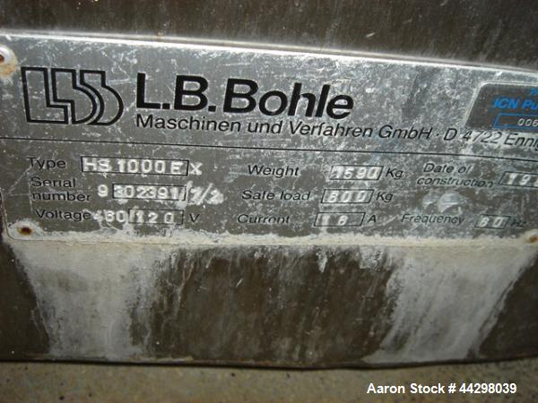 Used- Stainless Steel LB Bohle Bin Blender, Model PM 1000EX