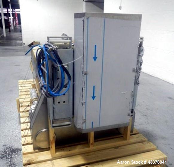 Used LB Bohle bin blender, model PM2000, stainless steel construction, post mounted design, 1500 kg capacity, designed to handle up to 2000 liter bins, 460 volt with operator interface control panel,...