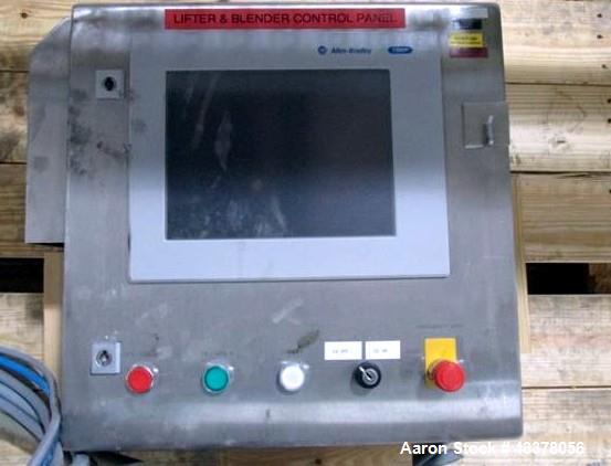 Used LB Bohle Bin Blender, Model PM2000. Stainless steel product contact surfaces, 1500 kw max load capacity, approximately 14' rise, approximately 24'6" overall height, post design with dual columns...