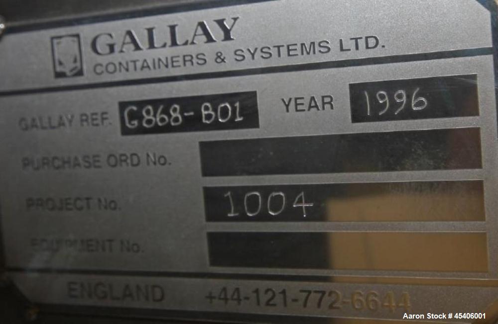Used- Stainless Steel Gallay Systems Bin Blender, Model G868-B01