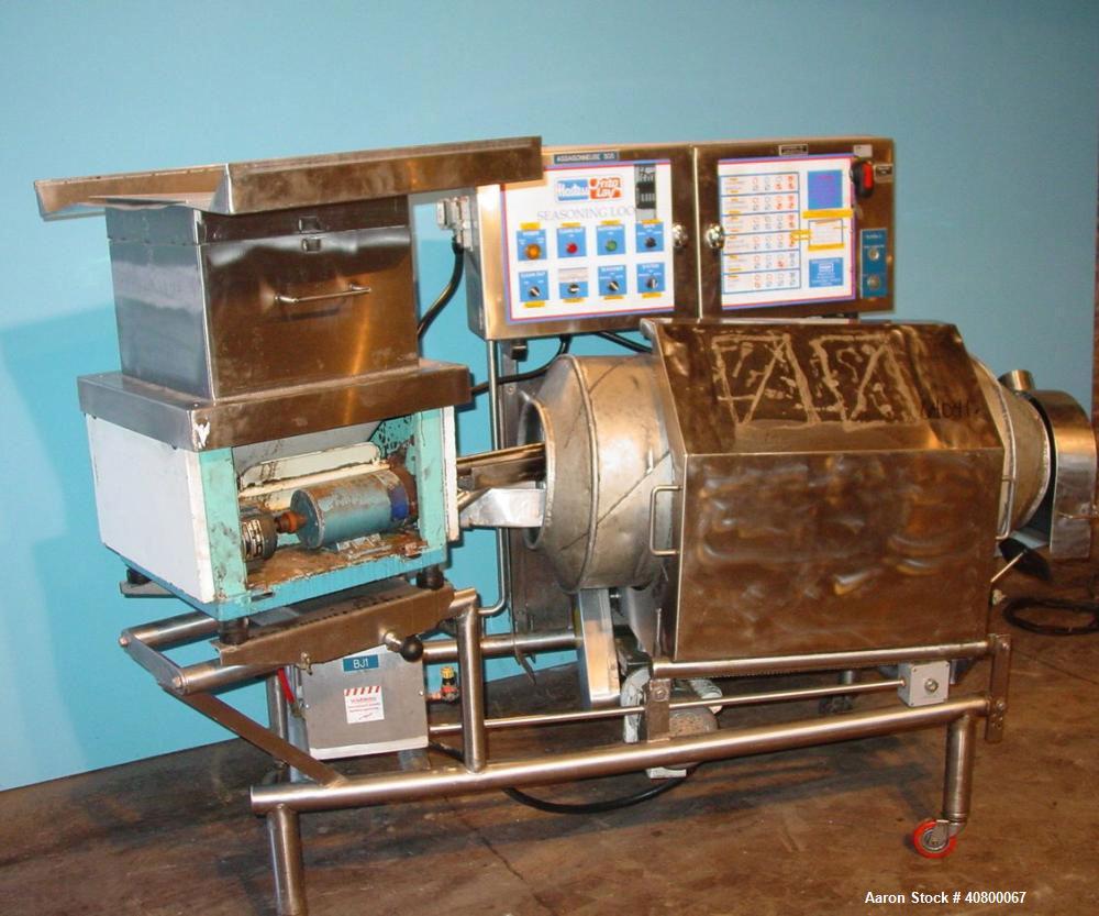 Used Heavy Duty Products Seasoning System, model OMS99, consisting of: (1) Acrison feeder, model 610, approximately 1-1/2" diameter x 42" long stainless steel tube and screw, includes controller. (1)...