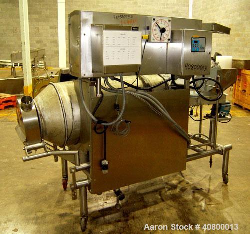 Used Heavy Duty Products Seasoning System, Consisting Of: (1) Acrison feeder, approximately 1 1/2" diameter x 42" long stainless steel tube and screw, includes controller. (1) Syntron vibratory feede...