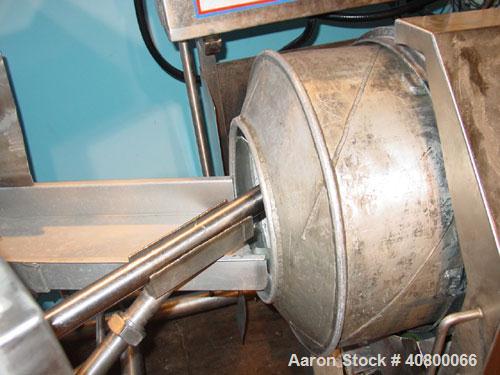 Used Heavy Duty Products Seasoning System, consisting of: (1) Acrison feeder, model 610, approximately 1 1/2" diameter x 42" long stainless steel tube and screw, includes controller. (1) Syntron vibr...