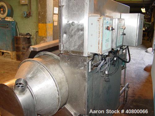 Used Heavy Duty Products Seasoning System, consisting of: (1) Acrison feeder, model 610, approximately 1 1/2" diameter x 42" long stainless steel tube and screw, includes controller. (1) Syntron vibr...