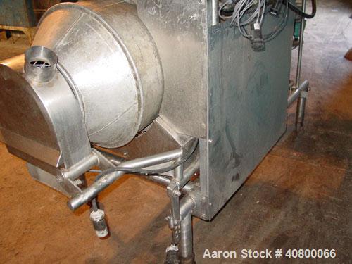 Used Heavy Duty Products Seasoning System, consisting of: (1) Acrison feeder, model 610, approximately 1 1/2" diameter x 42" long stainless steel tube and screw, includes controller. (1) Syntron vibr...