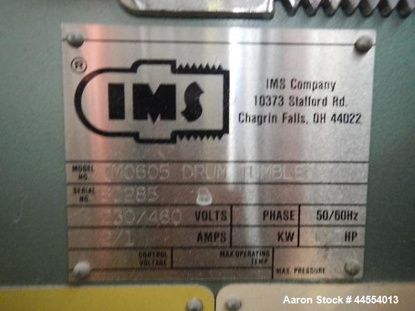 Used IMS twin drum tumbler, model DM0605
