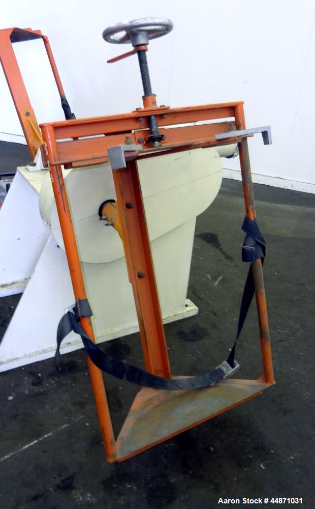 Used IMS Dual Drum Tumbler, Model TBD1500. Capacity (2) 55 gallon drums at 280 pounds per drum. Minimum/maximum height 25" to 37", minimum/maximum diameter 21-1/2" to 33". Driven by a 1.5 hp, 3/60/20...