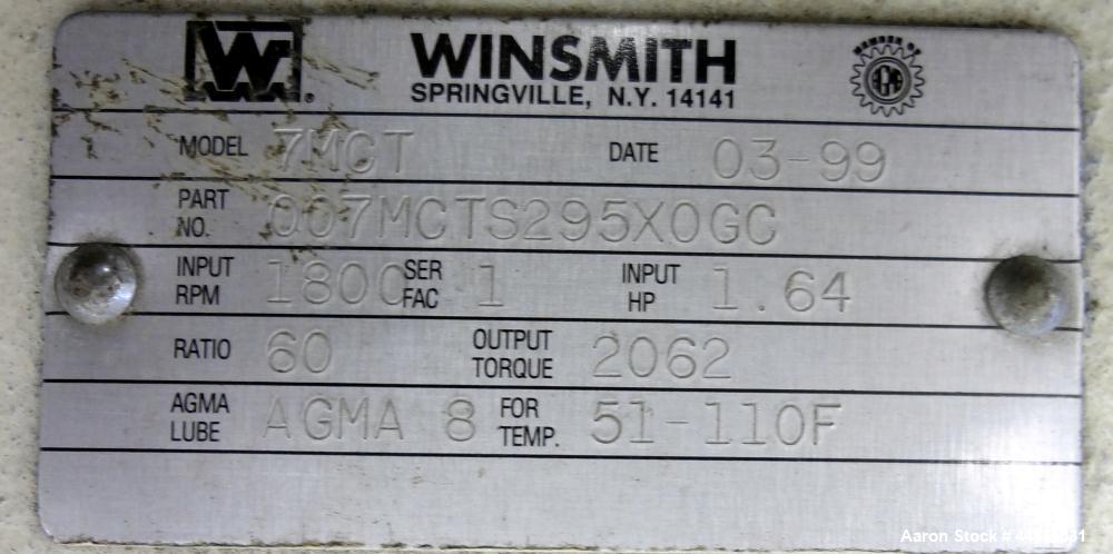Used IMS Dual Drum Tumbler, Model TBD1500. Capacity (2) 55 gallon drums at 280 pounds per drum. Minimum/maximum height 25" to 37", minimum/maximum diameter 21-1/2" to 33". Driven by a 1.5 hp, 3/60/20...