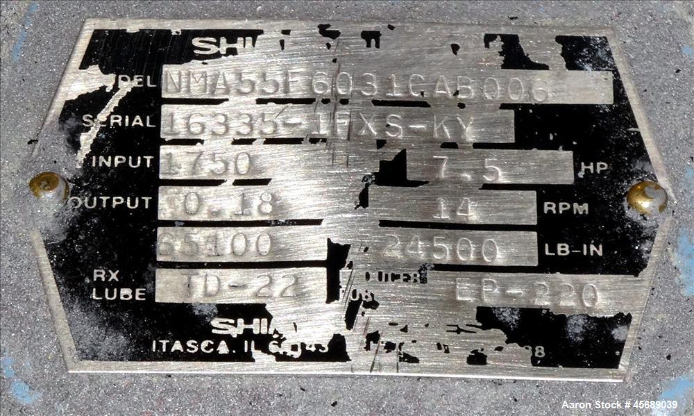 Used Metalcraft Tote Tumbler, Model 31753. Includes (9) Stainless Steel Totes, 55" Wide x 27.5" Straight Side x 42.5" Cone. 43.5" x 43.5" Square Top Opening. Approximate 16" Bottom Outlet. Driven by ...
