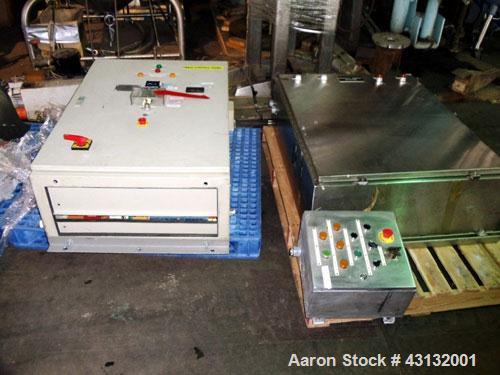 Used Flo-Bin Tote Blender, Stainless Steel. Including bins and framework, 316 stainless steel bins, (1) 25 cubic feet, 32" x 32" x 33" straight side x 18" cone bottom; (1) 45 cubic feet, 48" x 48" x ...