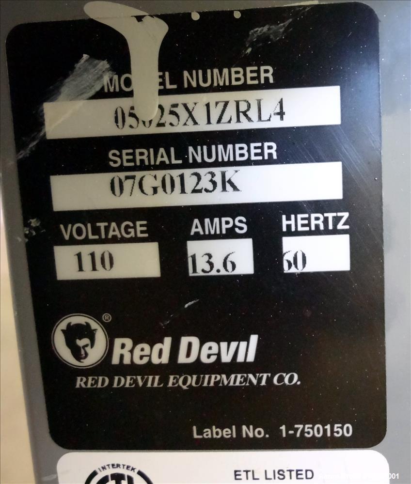 Used Red Devil Paint Shaker, Model 05025X1ZRL4. Load capacity 125 pounds. Driven by a 1hp, 1/60/115/230 volt, 1725 rpm XP gear motor. Serial#07G0123K.