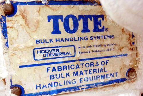 Used Tote Bulk Handling Systems Tote Blender. Will handle approximate 46" wide x 46" long x 48" tall totes. Top pneumatic hold downs. Driven by a 15hp, 3/60/230/460 volt, 1760 rpm hydraulic power pac...